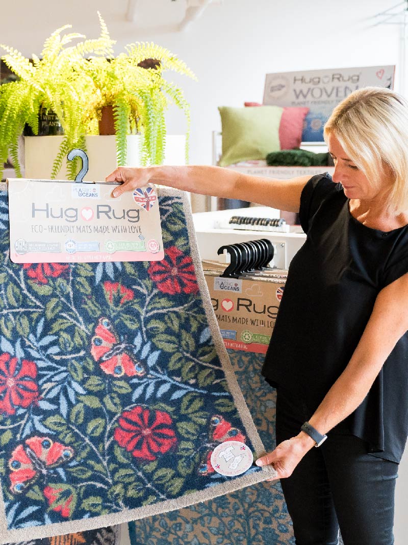 Hug Rug washable mat and rug display